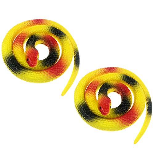 ZooooM ドッキリ いたずら レプリカ ヘビ 蛇 リアル ダミー スネーク 70cm おもちゃ 面白 おもしろ ジョーク グッズ 2 個 セット (スタンダード デザイン/イエロー) ZM-DS2099
