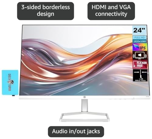 Image of HP Series 3 Pro 324pe 24 inch 100Hz FHD IPS Monitor with Adjustable Tilt | Built-in Dual 2W Speakers, Swivel /Pivot /Height, VESA Mount, VGA, Displayport, HDMI w /DKZ Hub, Black (B1GM5AA#ABA)
