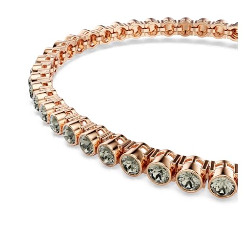 Swarovski Imber Emily Tennis bracelet, Round cut, Black, Rose gold-tone finish4