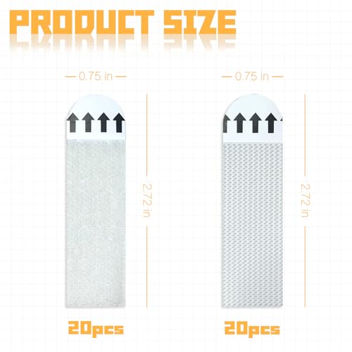 Image of 20 Pairs (40 Strips) Picture Hanging Strips Heavy Duty,2.72 inchx0.75 inchWall Hangers Without Nails Sticky Picture Hangers Easy Wall Display Picture Hangers Damage Free