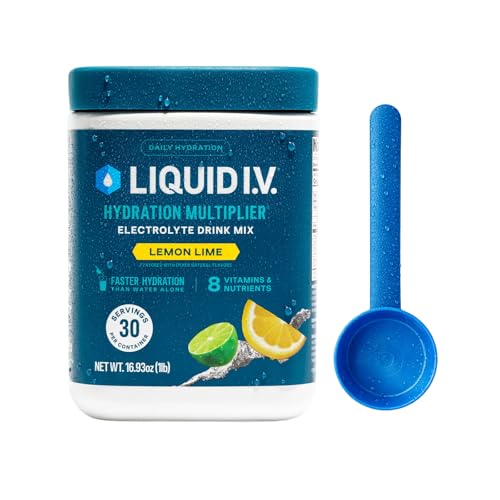 Liquid I.V. Hydration Multiplier - Lemon Lime | Electrolyte Powder Drink Mix | 1 Tub (30 Servings)