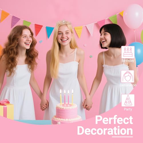 Birthday Tiara and Crown with Sash, Birthday Tiara for Women Party (Rose)