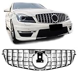 DIBON AUTO Grille Compatible For Mercedes Benz W204 C Class Grill C250 C300 C350 GT 2008 2009 2010 2011 2012 2013 2014