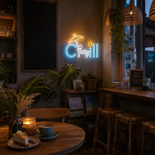 Image of Chill Neon Sign for Wall Decor Dimmable Led Neon Lights Signs