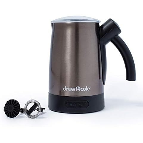 Drew&Cole Barista Frothiere Milk Frother, Electric Steamer for Cappuccinos, Hot Chocolate & Cold Drinks, 200ml Capacity Cover
