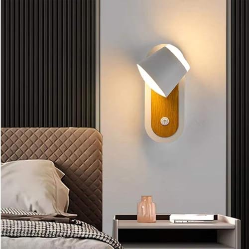 LED apliques de pared con interruptor iluminación interior giratorio sala dormitorio 7