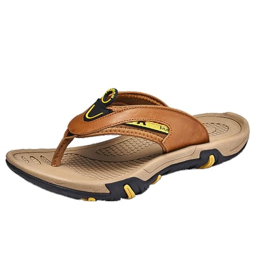 Tongs en cuir homme avec soutien de la voûte plantaire pour l'été