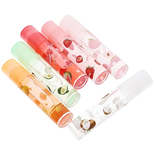 FIXOSHEE Brillos De Labios Sabor a Frutas 6 Piezas Set Transparente Hidratante Protector Labial Unisex Para Cuidado Diario y Labios Secos