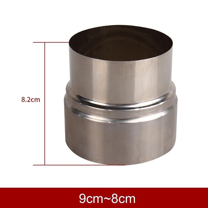 Reduktor rury kominowej Złącze kominowe, Wkładka kominowa ze stali nierdzewnej Redukcja komina do kominków z piecem na drewno, 1 szt.(9cm~8cm)