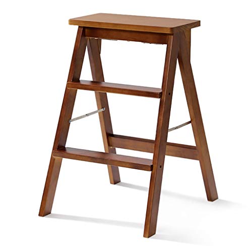 Falta de altura segura solucionada con este taburete de madera plegable 2
