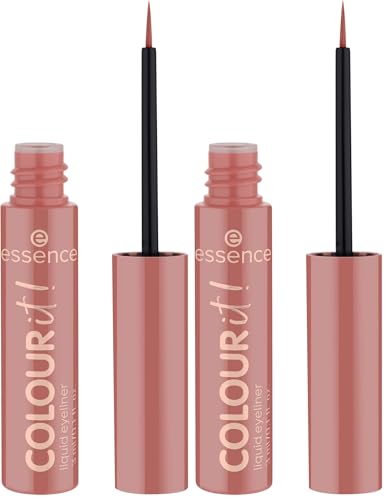 Essence Cosmetics essence COLOUR it, liquid eyeliner, longue durée, hautement pigmenté, séchage rapide, intense en couleurs, mat (3ml) (Lot de 2)