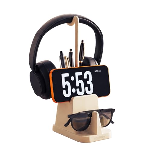 Image of eo 4-in-1 Pen Stand | Spectacle Holder + Headphone /Neckband Holder + Mobile Phone Stand + Desk Organiser | Space Saving Table Organizer for Office, Study, Bedroom | Gifts for Office Colleagues | Glasses Holder | Vertical & Horizontal Phone Stand | Neckband and Headphone Dock | Great Gift for Kids