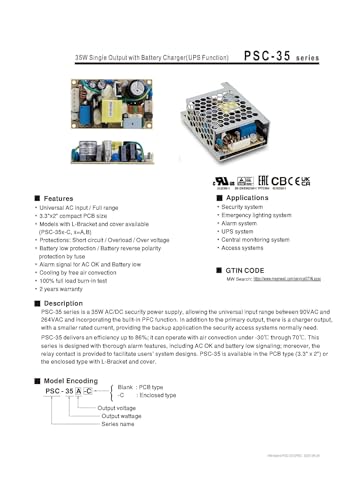 Alimentation PSC-35B-C de 35W pour contrôle d'accès - 3