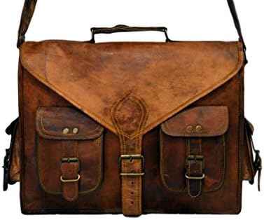 Leather Messenger Vintage Leather Laptop Bag 11" x 15" x 4"