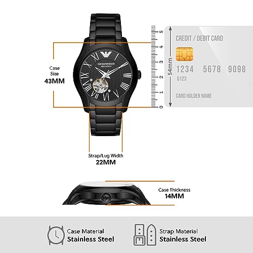 Emporio Armani Stainless Steel Valente Analog Black Dial Men Watch-Ar60014, Black Band - Image 6