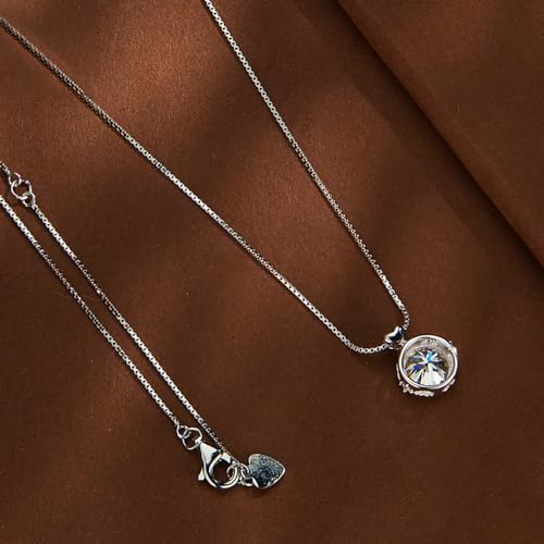 14K Gold Lovely 1ct VVS2 D-Color Round Cut Diamond Pendant Necklace for Women with 19.69 in Chain, Cute and Sweet Women's Jewelry Piece for Valentines Day4