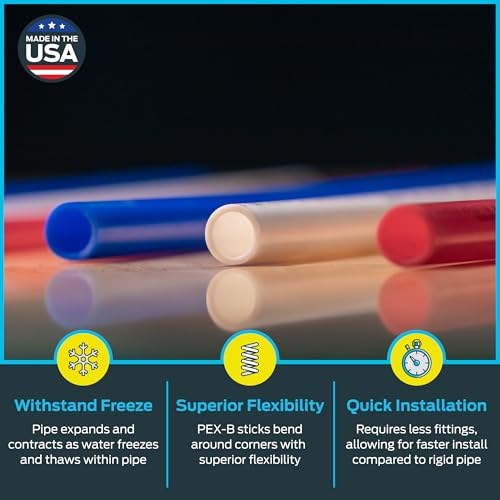 Image of SharkBite 1 /2 Inch x 5 Feet Blue PEX-B, Made in the USA, Pack of 10, Flexible Water Pipe Tubing for Plumbing, U860B5