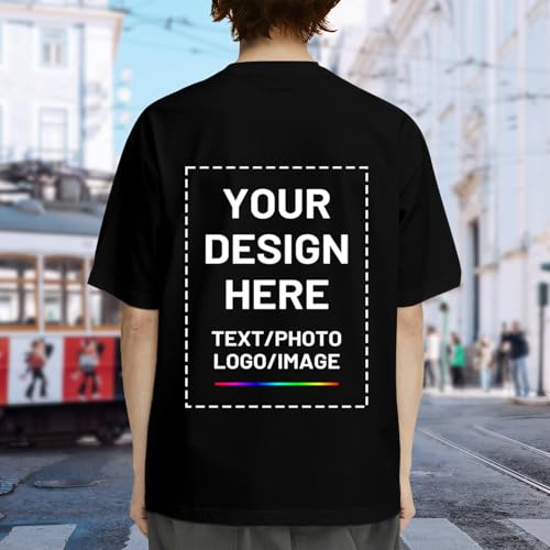 Custom T Shirts for Men Women, Personalized Shirts with Photo Logo Text, Customized T-Shirt Front & Back Print4