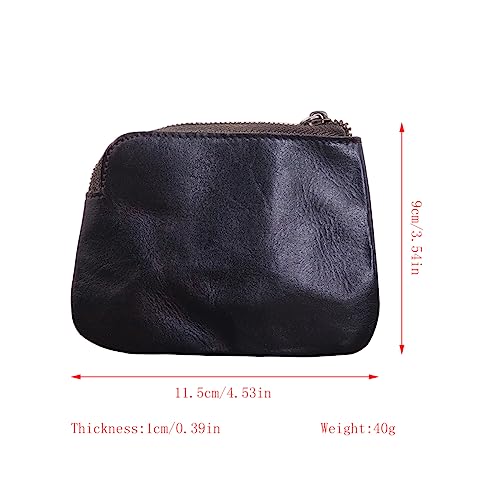 1 Pcs Leather Zipper Coin Purse Wallet, Coin Organizer, Change Holder,Card Case, Mini Slim Leather Zipper Storage Bag for Men & Women2
