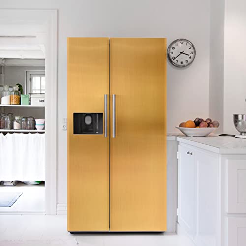 Mecpar Gold Contact Paper 15.8"X 78.7" Gold Wallpaper Peel And Stick Wallpaper Brushed Metal Look Gold Stainless Steel Wallpaper Gold Metallic Wallpaper For Room Furniture Diy Cabinets Decor #TOP1