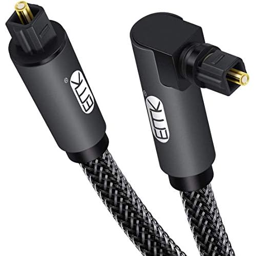 EMK 90 Degree Toslink Optical Cable 360 Degree Free-Rotating Plug Fiber Optic…