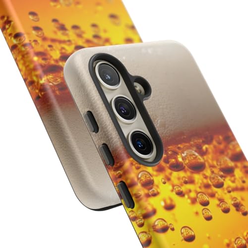 Coque rigide mate Galaxy S24 design Ambre Beer Bubbles doré premium - 2