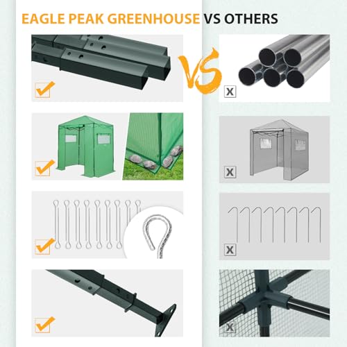 image for EAGLE PEAK 6x4 Portable Walk-in Greenhouse, Pop-up Indoor Outdoor Gard