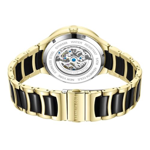 Image of KENNETH COLE Black Dial Automatic Stainless Steel Strap Watch for Men