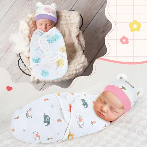 Image of Buryeah 4 Pack Preemie Swaddle Blanket Wrap Set