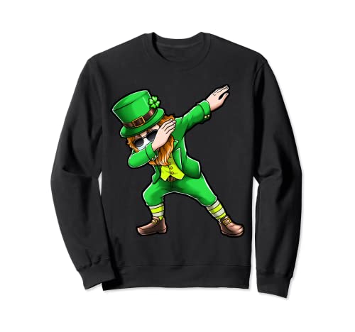 Dabbing leprechaun indossando maschera viso St Patrick's Day Boys Felpa