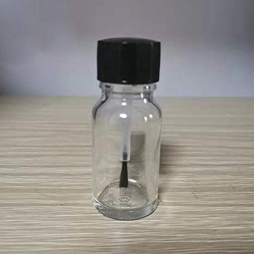 4 Pcs 20ml Empty Refillable Nail Polish Bottles Transparent Glass Nail Varnish Bottles Containers with Brush Cap for Nail Art (20 ml) by Teensery - Used condition - Image 5
