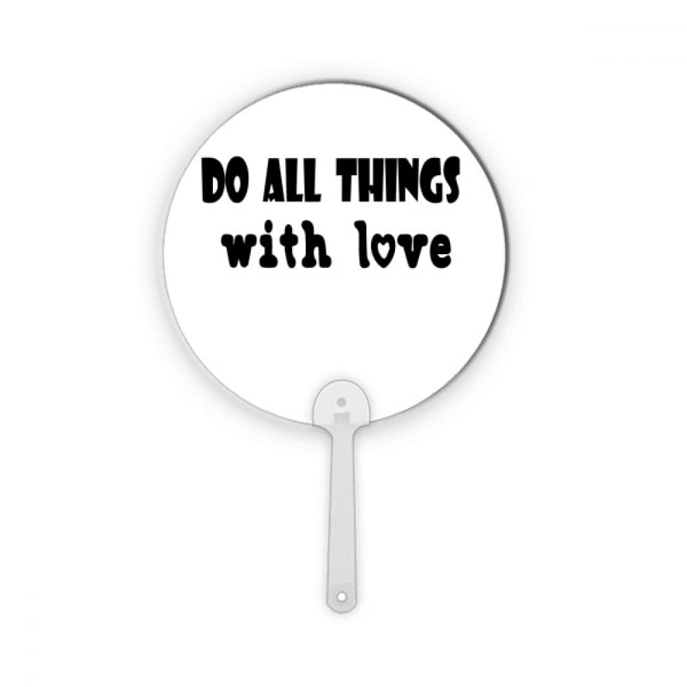 Éventail rond en plastique cadeau d'invité Things With Love artisanal