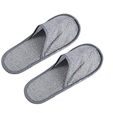 Healeved 10 Paare Einweg Baumwoll leinen Hausschuhe Komfortable Rutschfeste Hotel Indoor pantoffeln Vollumfasst Einheitsgröße für Gäste und Kurzzeitaufenthalte