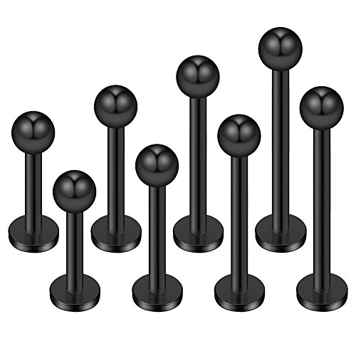 Ruifan 14G Labret Monroe Lip Ring Helix Earring Tragus Cartilage Piercing Jewelry 8PCS2