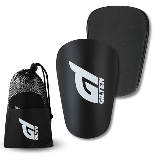 GILTEN products® Mini Espinilleras Fútbol + Bolsa Deportiva De Almacenamiento | Espinilleras Fútbol Niño, Niña, Hombre y Mujer.