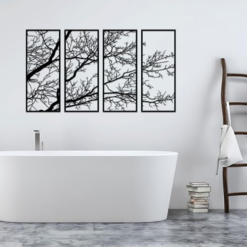 ESTART 4 Pieces Tree of Life Metal Wall Decor, Tree Branch Metal Wall Art - Image 5