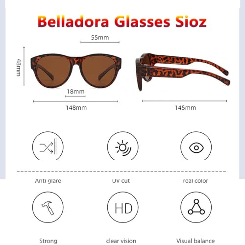 Filterseed Sunglasses,Filterseed Polarized Sunglasses Women,2025 New Belladora Fit Over Sunglass,Over Glasses(Style-E)3