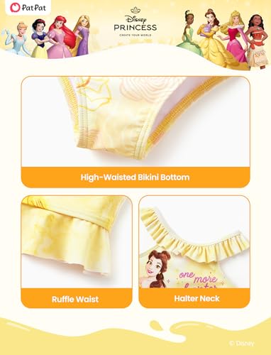 Image of Disney Elsa Princess Toddler Girls Two Piece Tankini Top and Bow Tie Bikini Bottom Beach Swimsuit Set