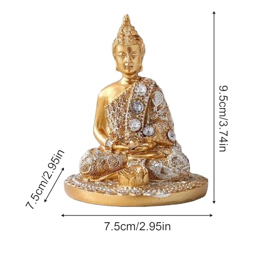Statuette de bouddha en résine pour étagère et bureau - 6