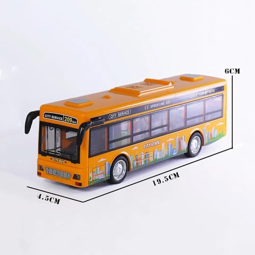 Image of Long Plastic Bus Toy for Kids School Bus with Light Music Open Door Collection Friction Power