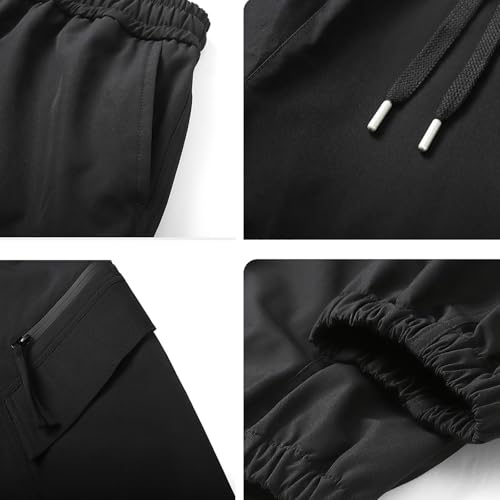 Men's Cargo Pants Plus Size Fashion Solid Color Multiple Pockets Drawstring Elastic Waist Jogger Sweatpants4