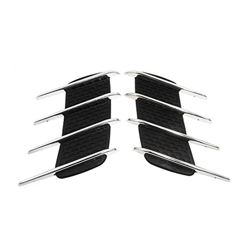uxcell Automobile Car Black Adhesive Side Vent Air Flow Fender Sticker Cover 2Pcs
