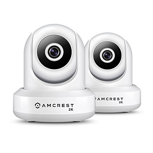 2-Pack Amcrest UltraHD IP3M-941W 2K (3MP/2304TVL) WiFi IP Camera w/Pan/Tilt, Dual Band 5ghz/2.4ghz, 90 Degree FOV (White)