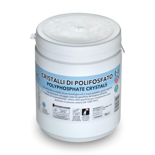 WK - Polifosfatos para caldera, carga universal de 1 bote de cristales de 1 kg para filtración de agua, actúa como antical y anticorrosivo