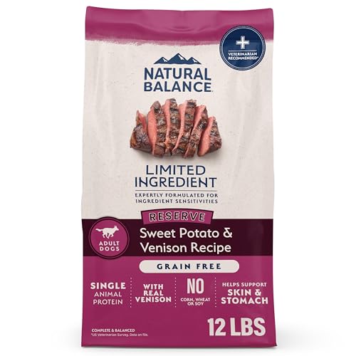 Natural Balance Limited Ingredient Adult Grain-Free Dry Dog Food, Reserve Sweet Potato & Venison Recipe, 12 Pound (Pack of 1)
