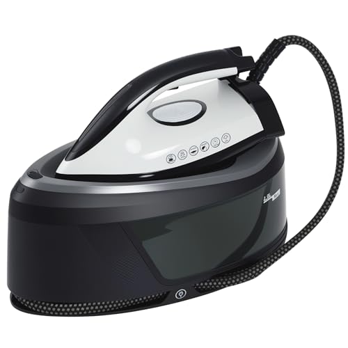 HOMCOM Centro de Planchado 2800W con 8 Bares y 100 g/min Potente Planchado Vertical Función ECO Suela de Cerámica Doble Capa Autolimpieza Sistema Antical Depósito Extraíble 2 L Apagado Automático Azul