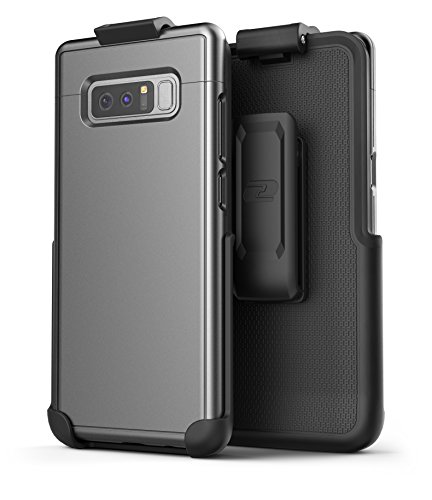 Encased Galaxy Note 8 Belt Case - SlimShield Protective Grip Case with Holster Clip for Samsung Note 8 (Gunmetal Grey)