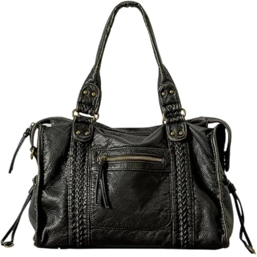 Image of Worldlyda Crossbody Bags for Women Large Tote Soft Leather Purses Washed Y2K Hobo Vintage Handbag Shoulder City Bag