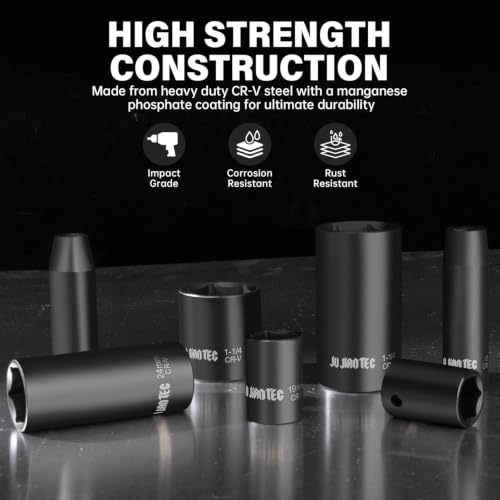 Image of 1 /2 inch Drive Master Impact Socket Set, 65 Piece, with Adapters & Ratchet Handle, Standard SAE (3 /8 inch-1-1 /4 inch) & Metric (10-24 mm) Sizes, Deep & Shallow Kit, Cr-V Steel, with Molded Case