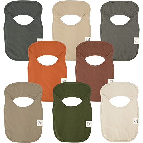 8-Pack Baby Bibs for Boys, Girls – Pull-on Bibs for Baby Girl, Baby Boy, Baby Girl Bib, Baby Boy Bib, Baby Drool Bibs, Baby Bib Unisex, Teething Bibs, Newborn Bibs, Infant, Toddler (Brick)